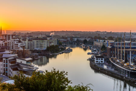 Bristol harbourside sunrise